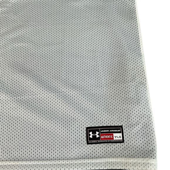 Under Armour UA Reversible Mesh Team 2-Ply Basketball Jersey White Gray Y-LG - Picture 7 of 9